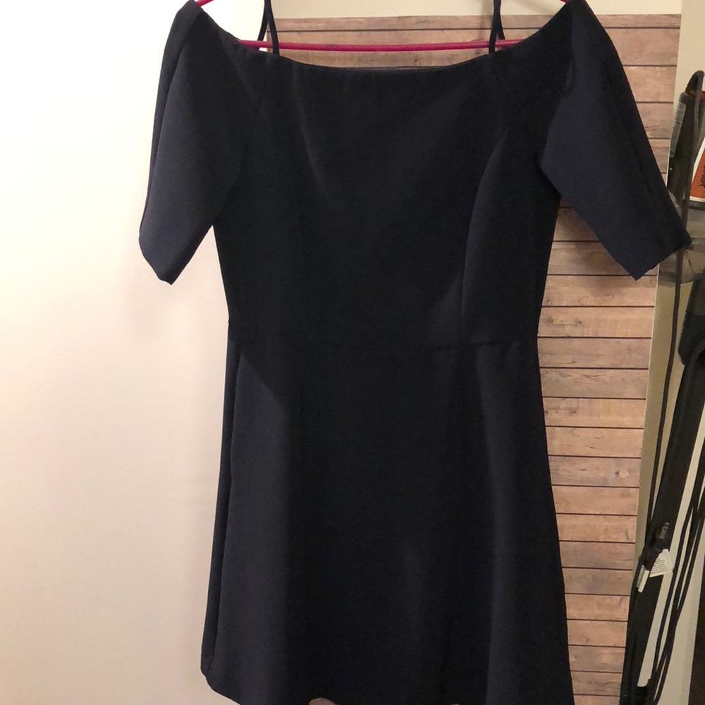 Navy blue off the shoulder dress